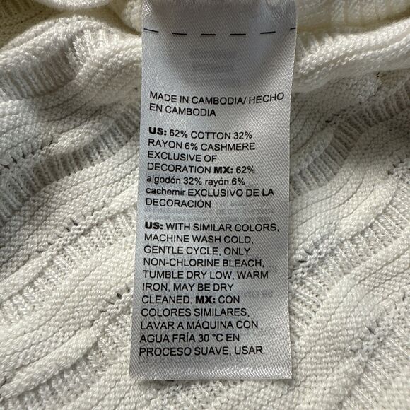 Chico’s Women’s Size 1 (Medium) Cream Textured Pullover Sweater – 3/4 Bell Sleev - Picture 7 of 11